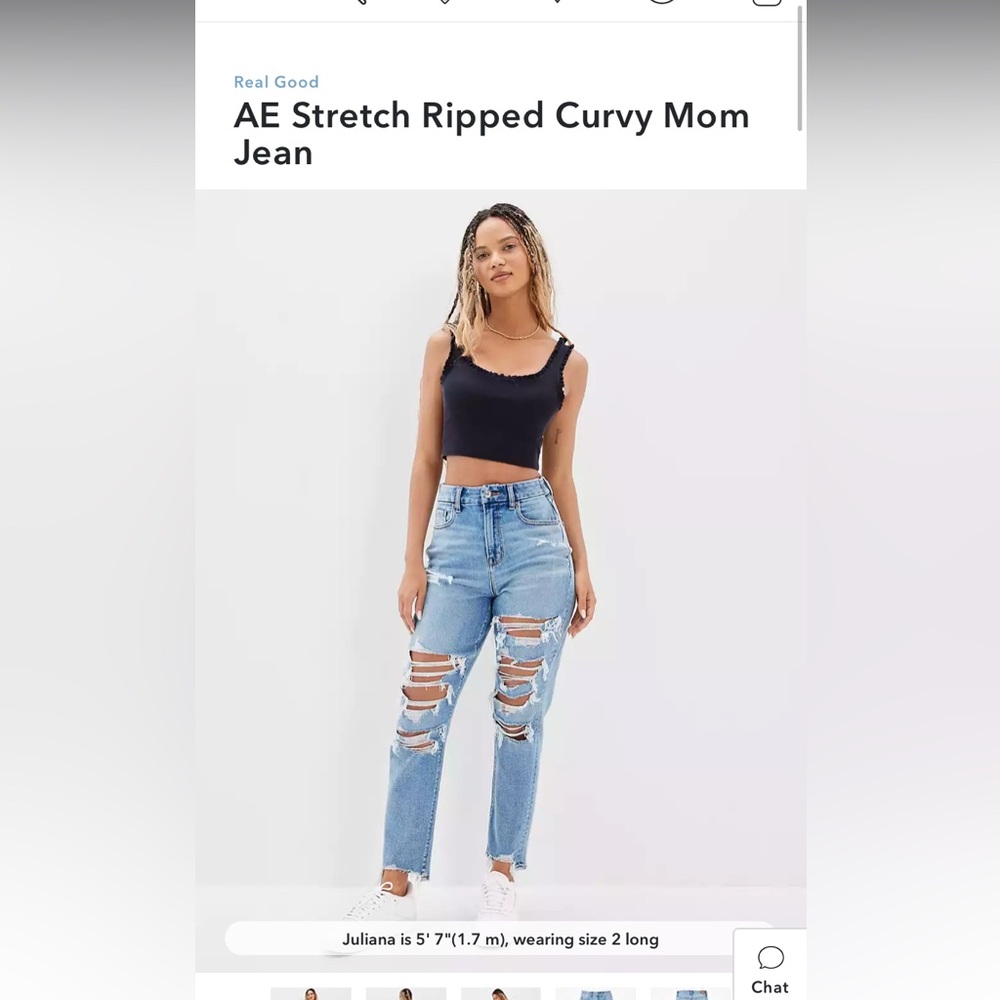 NWT American Eagle CURVY Mom Jean size 6